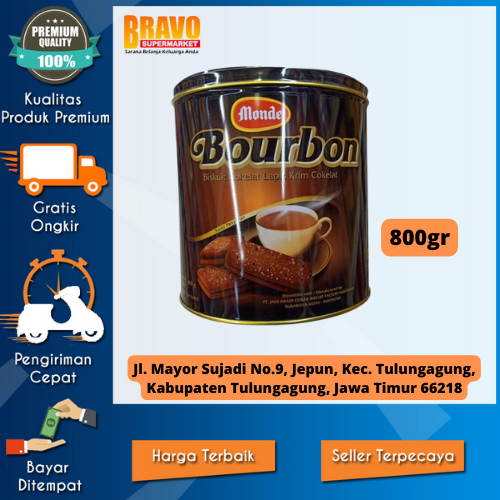 

Bravo Supermarket Tulungagung - Monde Bourbon Kaleng Biskuit Cookies Rasa Cokelat Kaleng 800gr