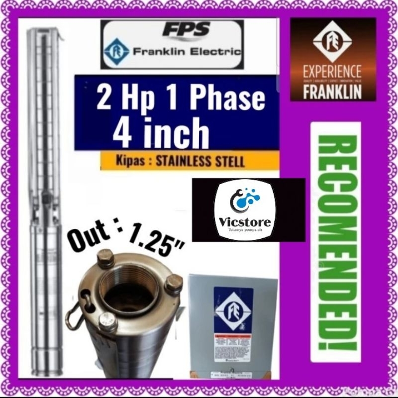 Pompa satelit FRANKLIN + Box 2Hp 1Phase 220 volt submersible 4"