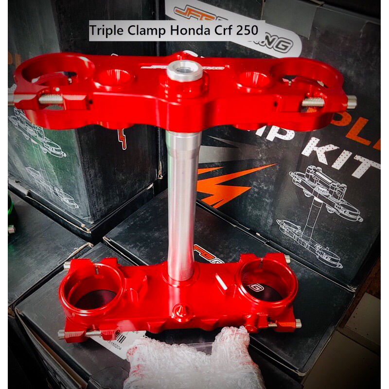 TRIPLE CLAMP SEGITIGA ATAS BAWAH CRF 250 RED PRO 1 RACING