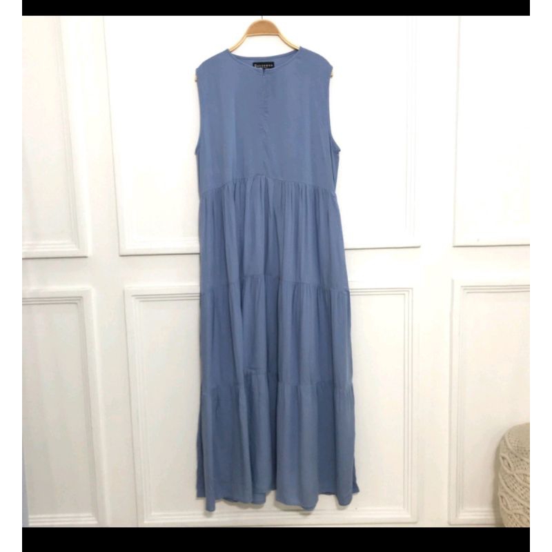 Queenova puff basic inner dress denim