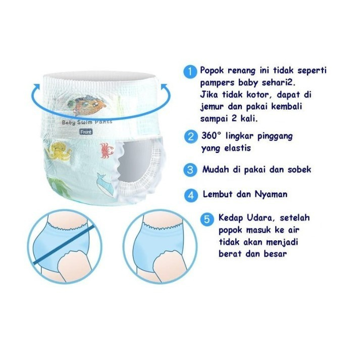 MH - POPOK RENANG BAYI - BABY DIAPER SWIM - SWIMPANTS ANAK