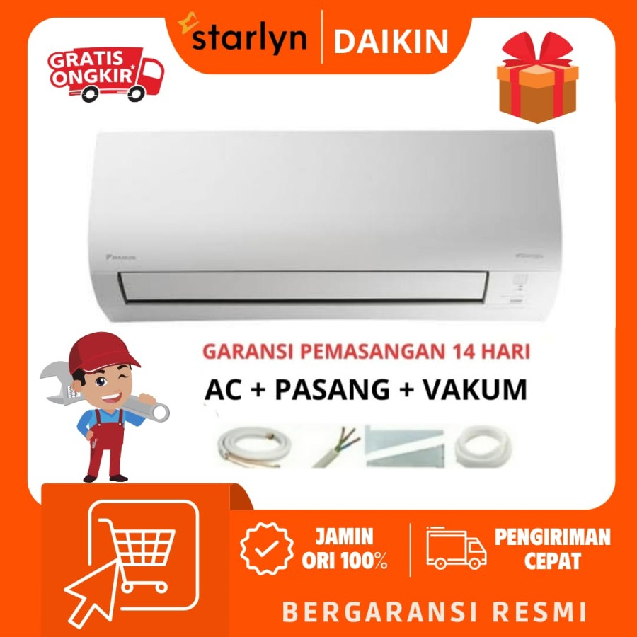 AC Daikin AC 1PK FTKQ25UVM4 Flash Inverter + PASANG / 1 PK FTKQ 25UVM4