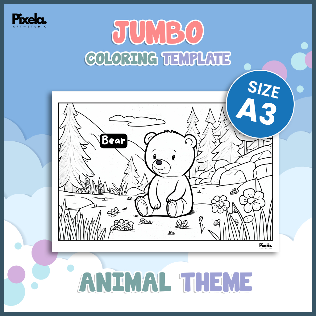 

Kertas Gambar Mewarnai Anak Lucu Jumbo Ukuran A3 Seri Animal / Hewan Murah untuk PAUD , TK dan SD