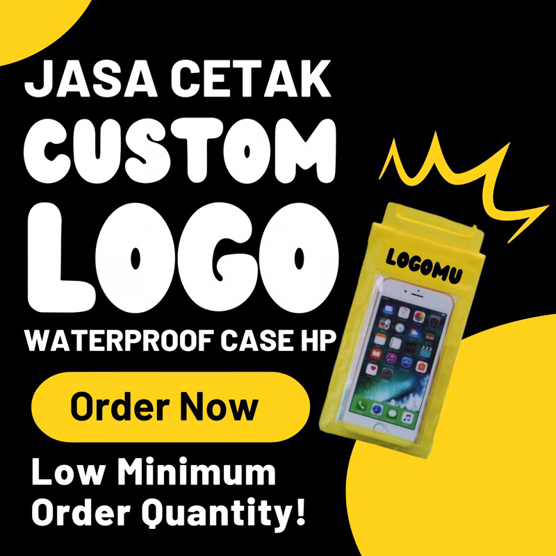 JASA CETAK SABLON CUSTOM LOGO WATERPROOF CASE HP | POUCH HANDPHONE | PRINT SOUVENIR MERCHANDISE