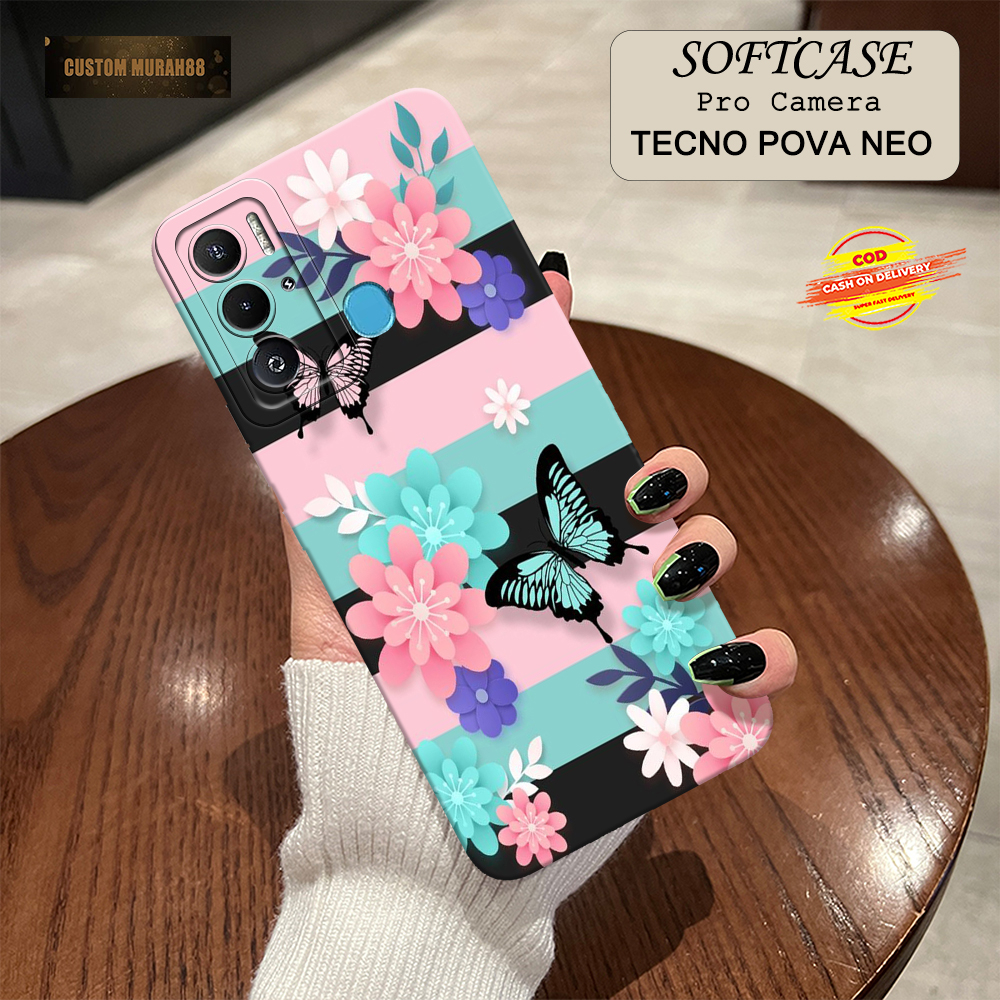 Case Tecno Pova Neo Terbaru - Fashion Case BUNGA - Casing Hp Tecno Pova Neo - Softcase Pro Camera Te
