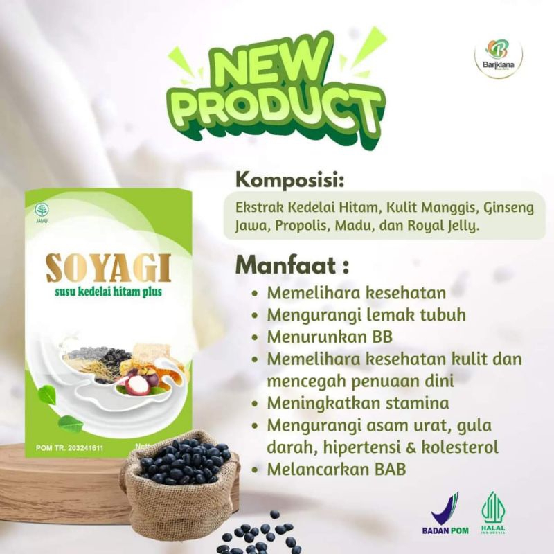 

Soyagi susu bubuk kedelai hitam dengan ekstrak herbal