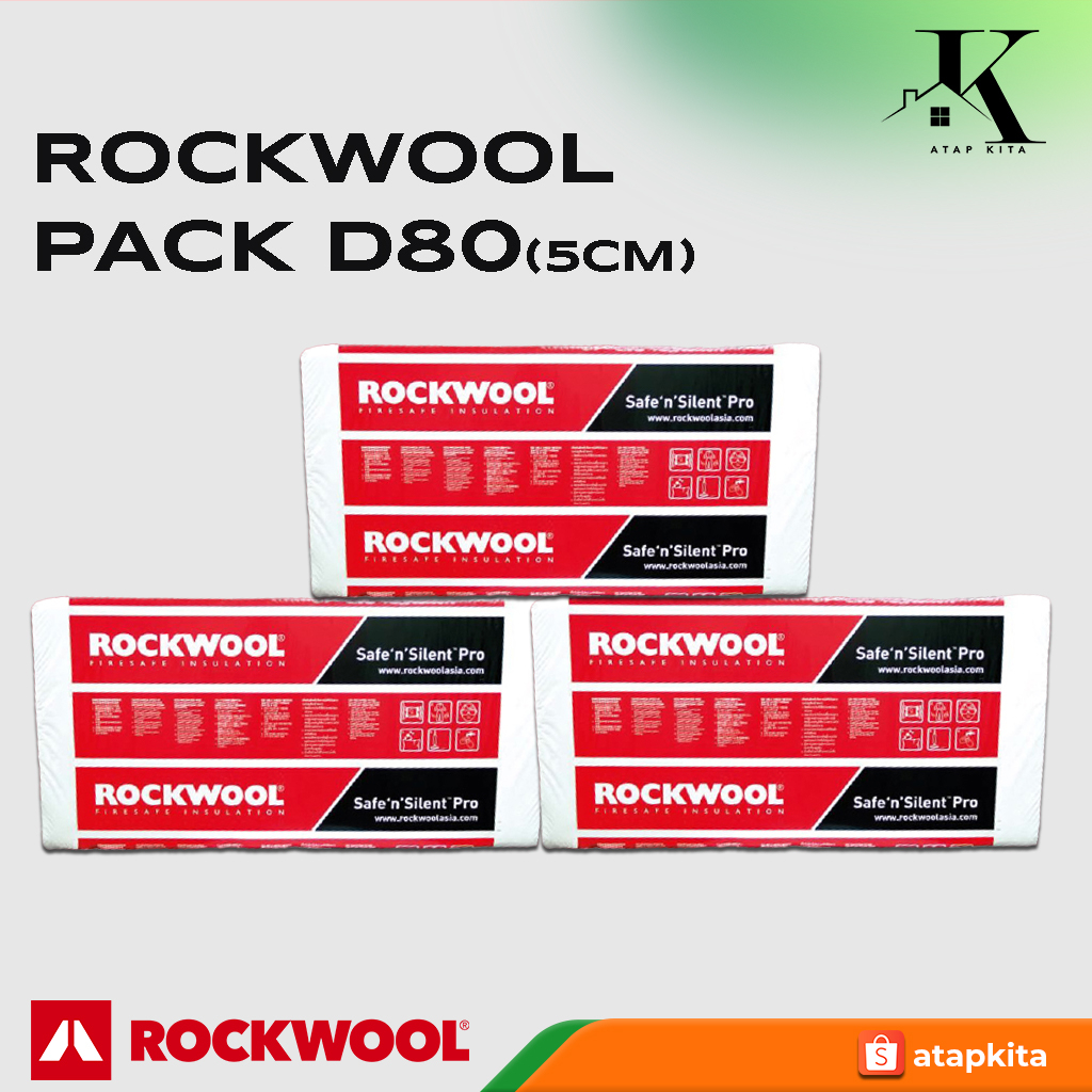 Rockwool D80 5cm / Rockwool / Peredam Ruang /Busa Peredam / Glasswool