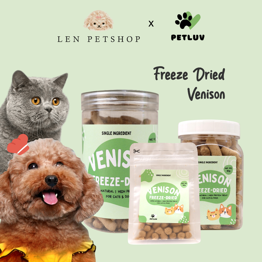 Petluv Freeze Dried Venison Pet Snack for Dog Cat Snack Daging Rusa Kering Raw Food Kering Freeze Dr