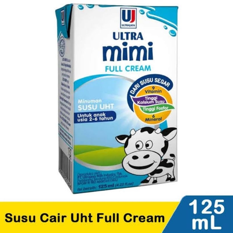 

SUSU ULTRA MILK MIMI FULLCREAM 1KOTAK @125ML