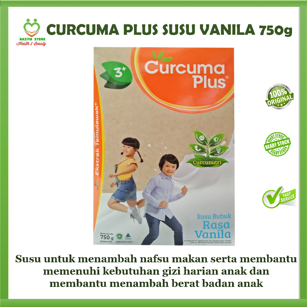 CURCUMA PLUS VANILA 750 G SUSU PERTUMBUHAN ANAK Penambah Berat Badan dan Nafsu Makan Anak