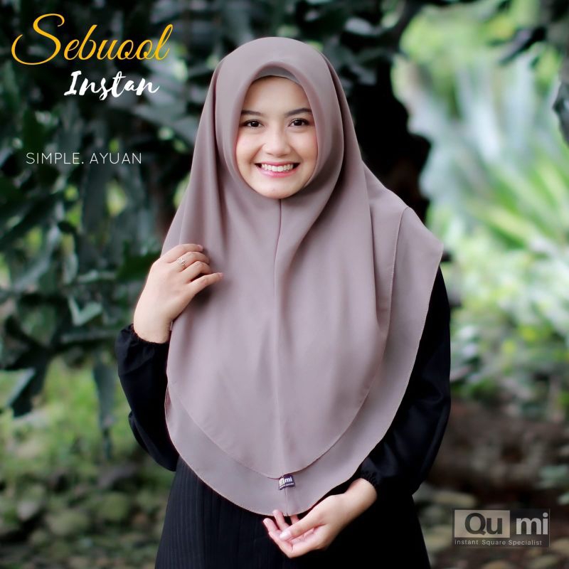hijab jilbab segiempat instan sebuol qumi 3pcs