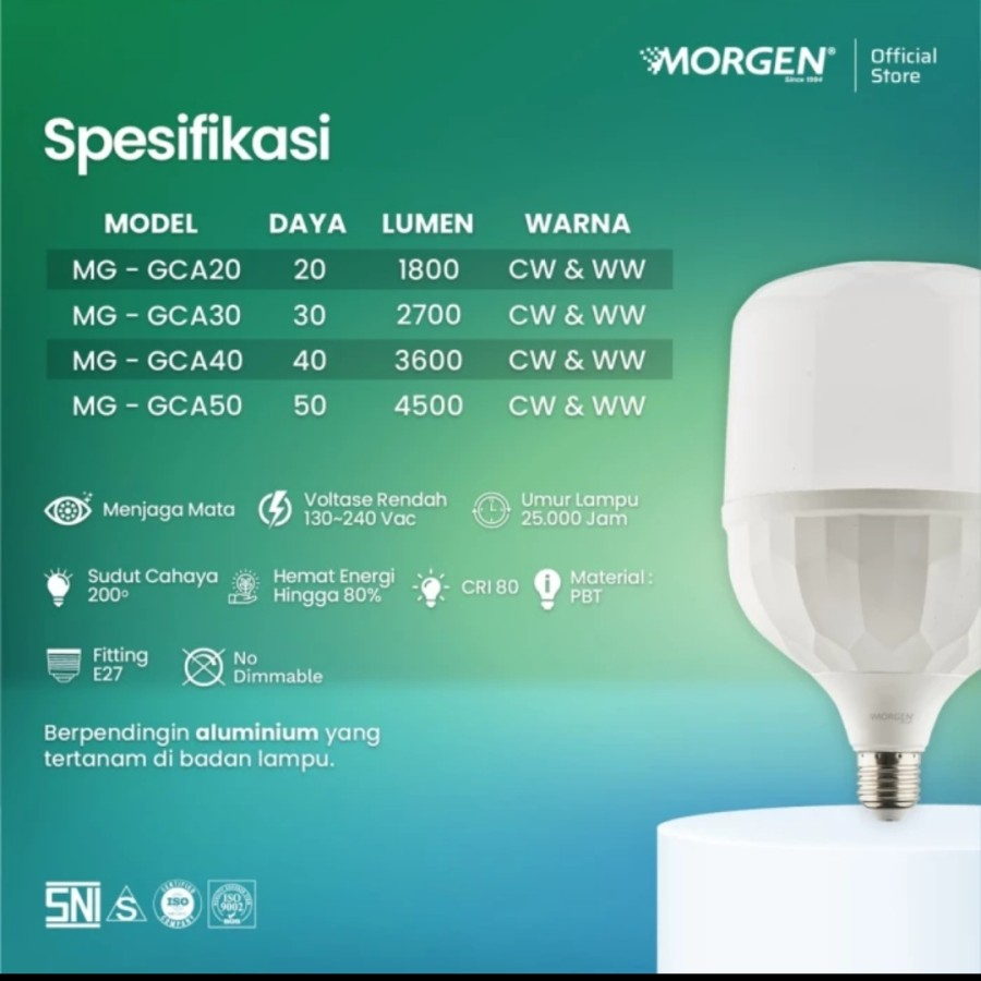 MORGEN GRAND LAMPU LED CAPSULE 50W 50 WATT T BULB
