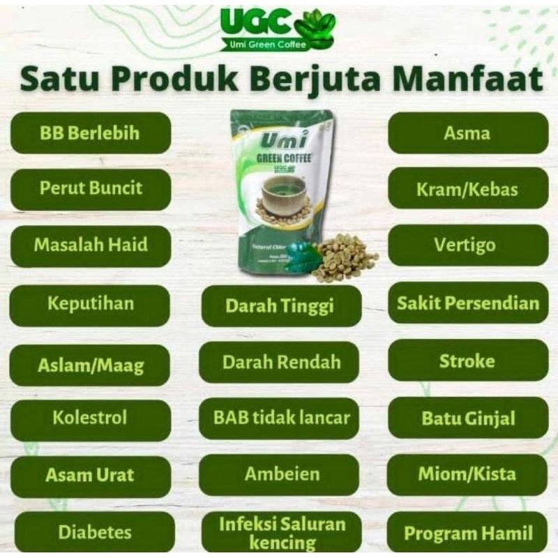 

umi green cofee/kopi hijau untuk diet,promil dan kesehatan