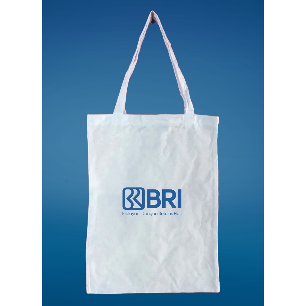 Totebag Baby Canvas Printing Motif Bank BRI/Totebag Custom Satuan Murah/Totebag Custom Satuan Printi