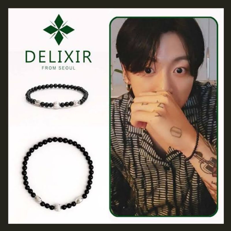 (PREORDER) JUNG KOOK BRACELET DELIXIR THIN ONYX LAYERED