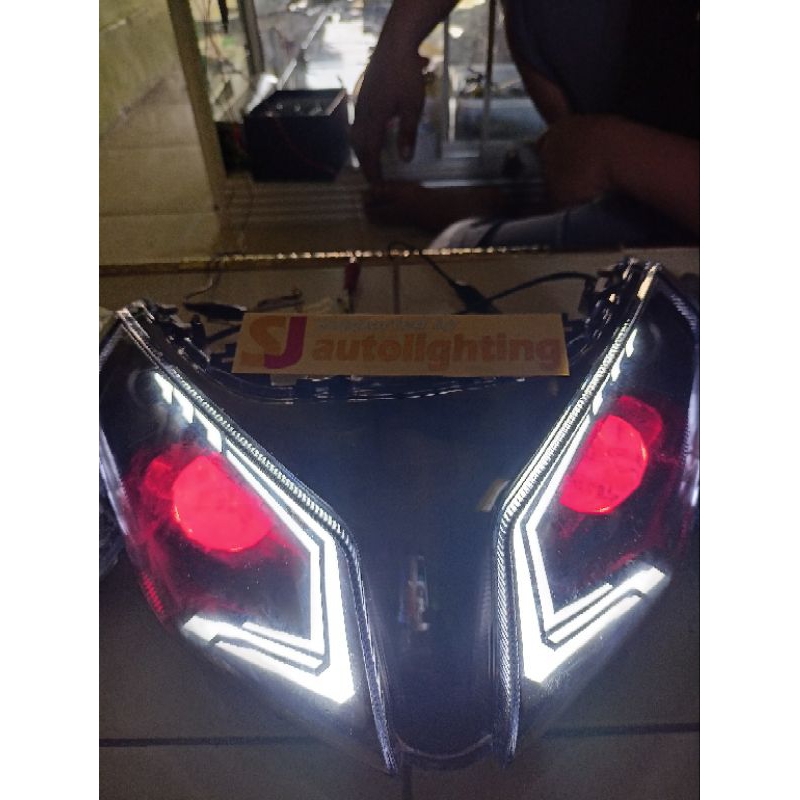 reflector depan vario techno 110 custom led proji sein running