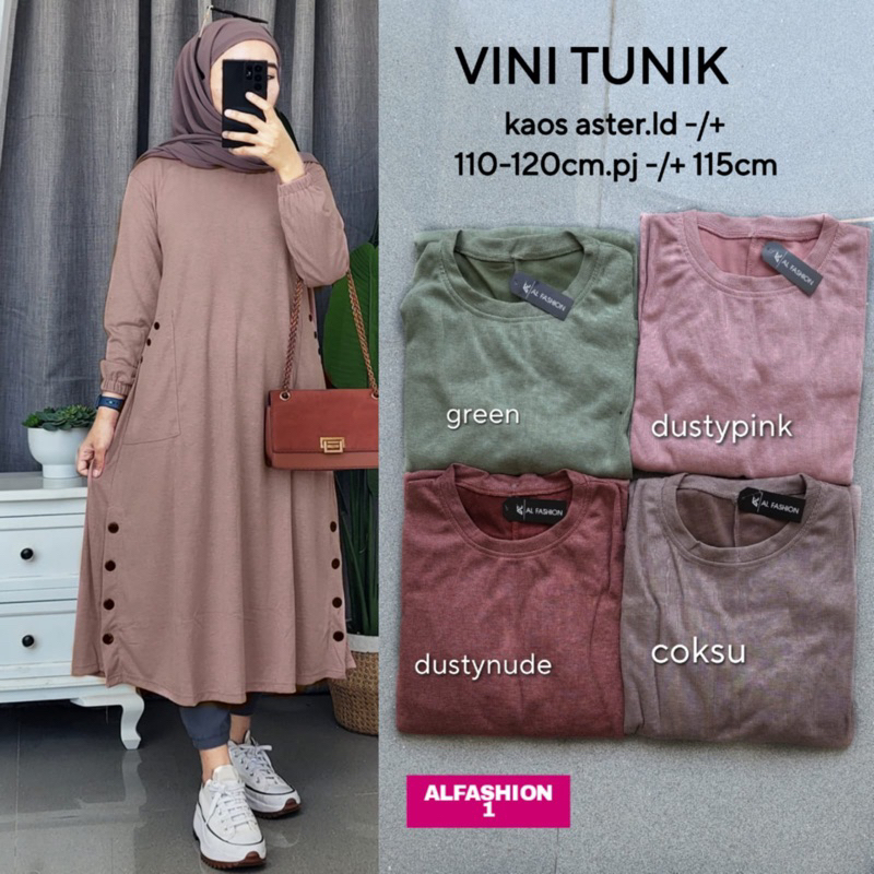 (NEW) VINI • RASILA TUNIK BY ALFASHION | ATASAN BLOUSE KAOS UNIQLO LD 120 SABLON GAMBAR MOTIF WANITA