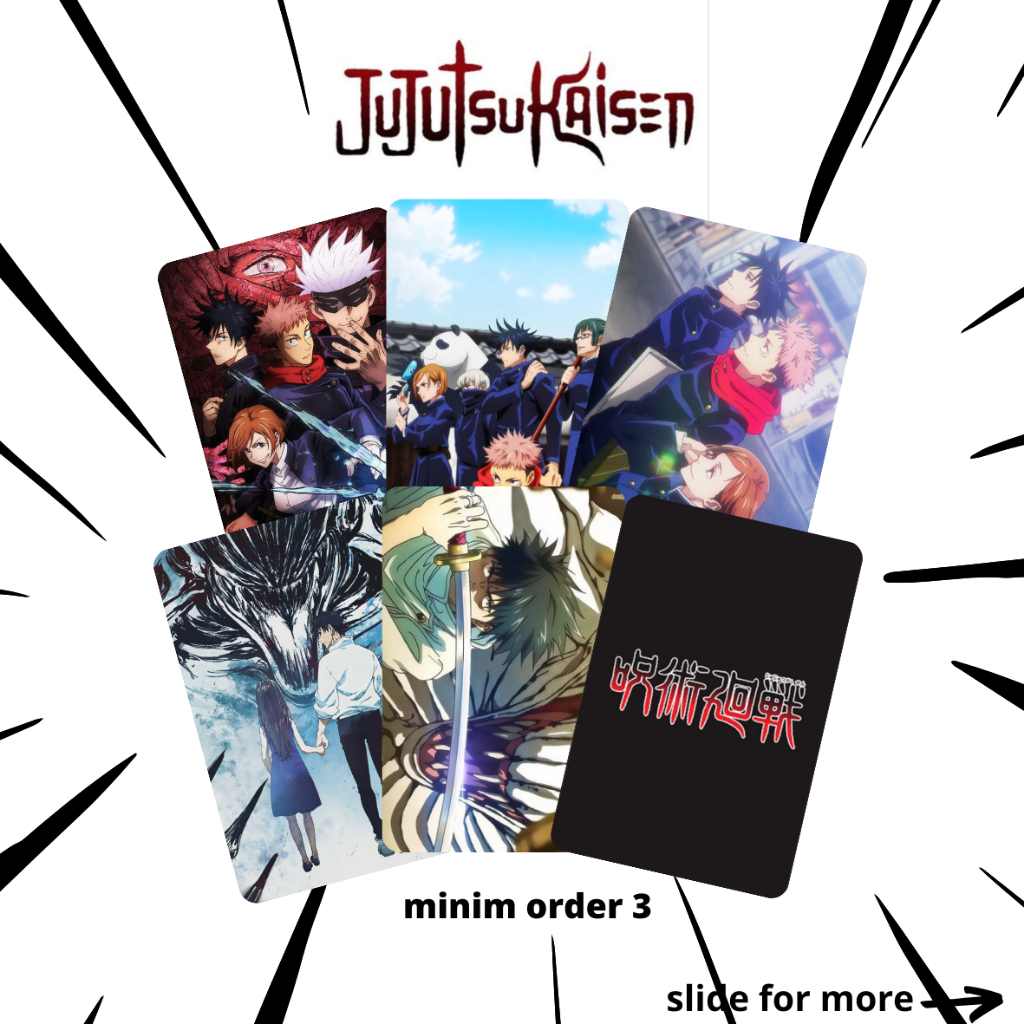PHOTOCARD JUJUTSU KAISEN YUJI MEGUMI NOBARA GOJO YUTA OKKOTSU RIKA ANIME JAPAN