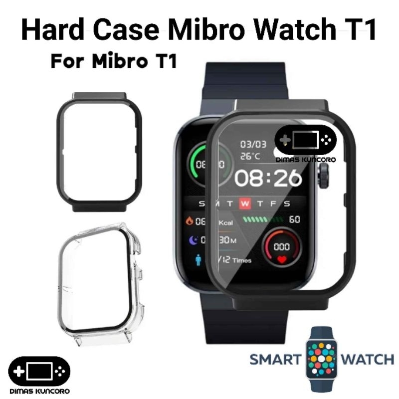 Hard Case Mibro Watch T1 bumper screen guard protector tempered glass pelindung lcd