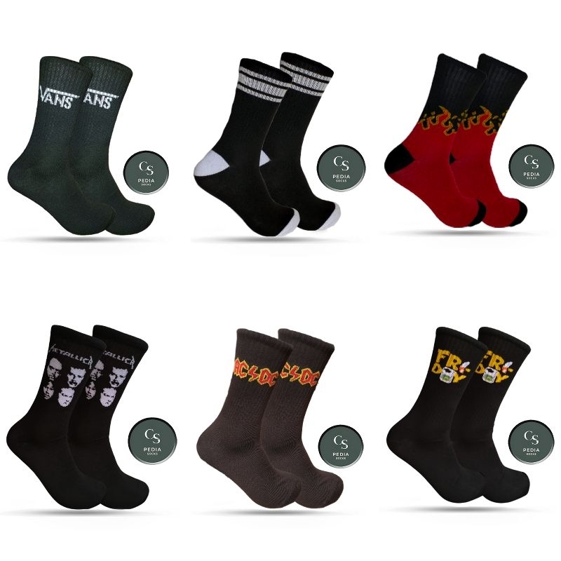 [OLDSCHOOL] (A-156) Kaos kaki old school skate motif termurah premium-kaos kaki sebetis olahraga -ME