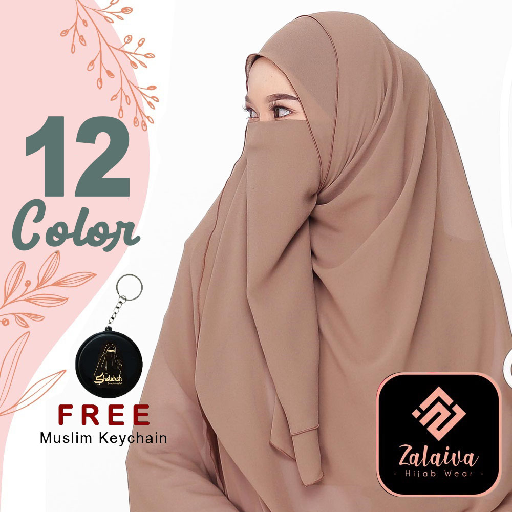 ZALAIVA Cadar Tali 2 Layer Diamond Cadar Niqob Tanpa Jahitan Bawah Mata