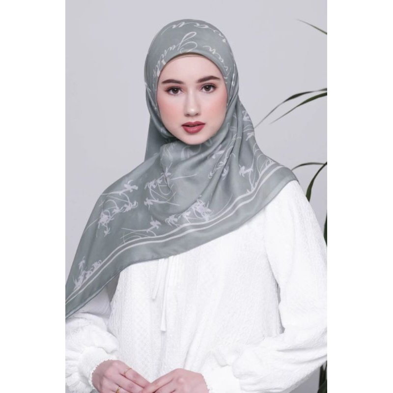 mandjha ivan gunawan hijab - floral fancy sage scarf