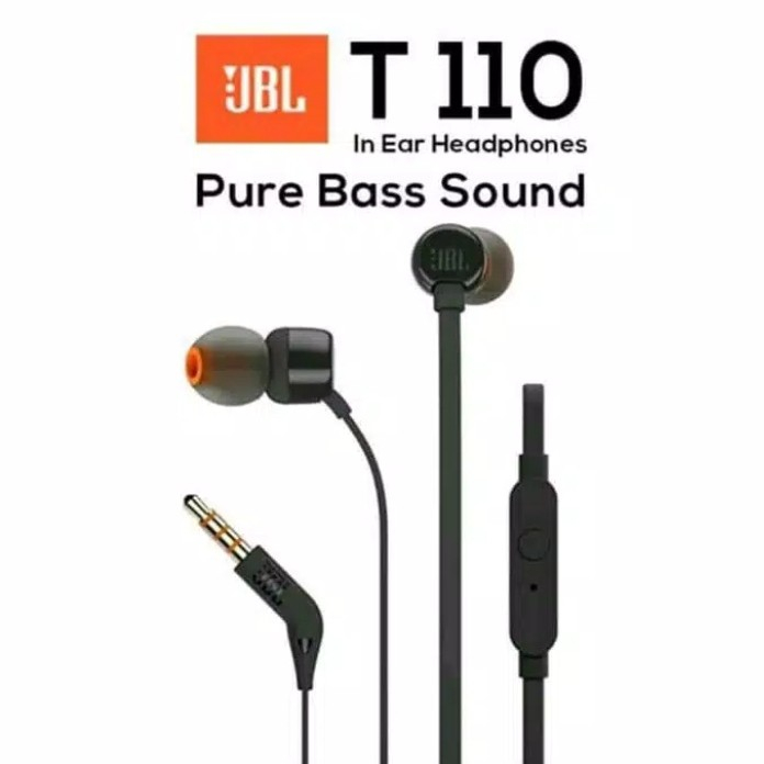 JBL headset T110 Pure Bass Earphone with Mic Original IMS by harman