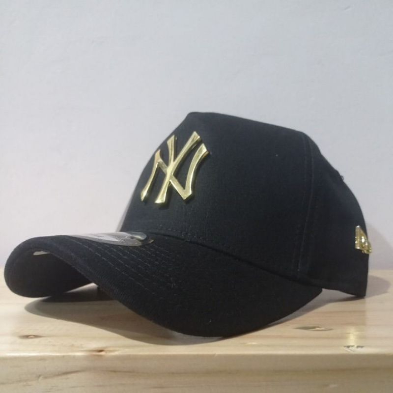 NY Plat besi Bahan Hitam Topi Premium TopiI Unisex MLB