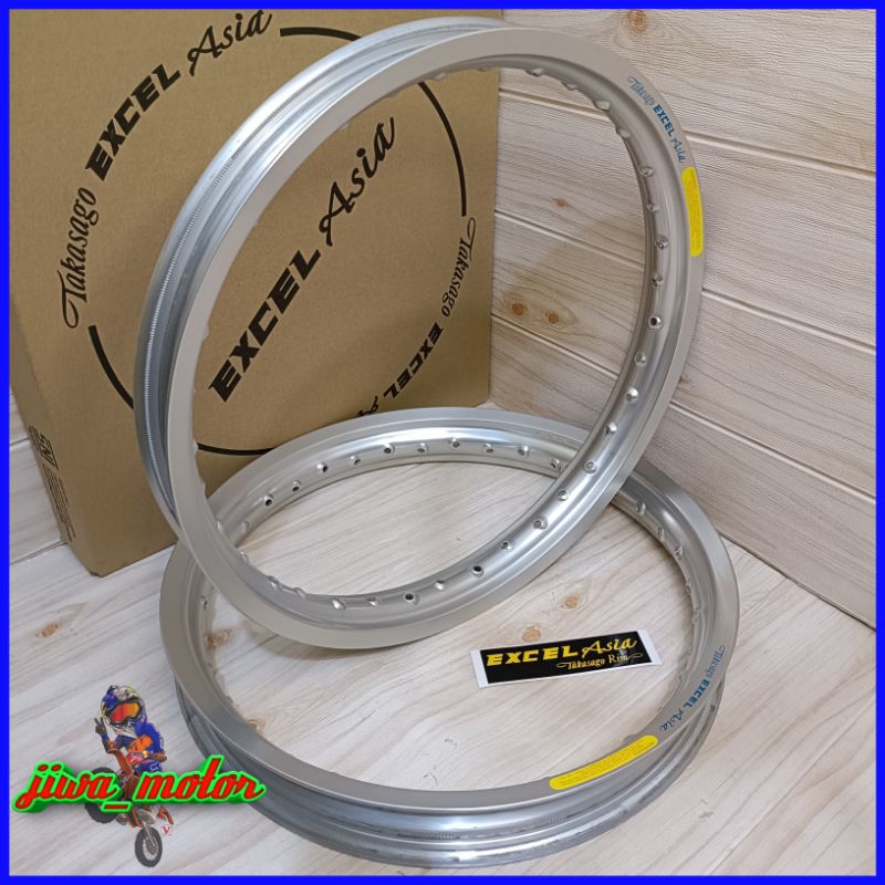 pelek velg 17 160 185 TAKASAGO EXCEL ASIA Hole 36 Original Malaysia warna hitam dan silver