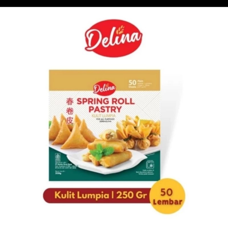 

Delina KULIT LUMPIA FROZEN spring roll 125mm x 125 mm isi 50 lembar