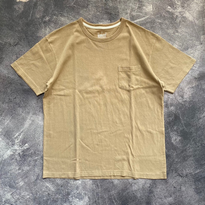 TSHIRT MUJI POCKET CREAM SECOND
