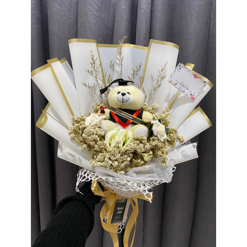buket bunga artificial bouquet bucket bunga wisuda perpisahan ulang tahun bunga edelweis bunga kerin