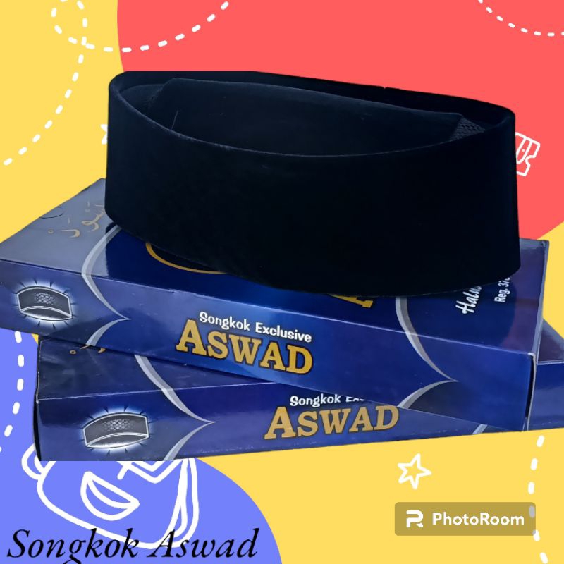 Songkok Peci hitam ASWAD peci sholat songkok nasional AC