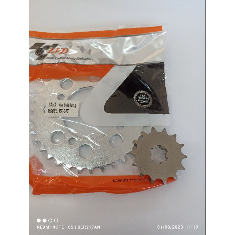 GIR SET DEPAN BELAKANG YAMAHA F1 VEGA JUPITER Z RX RX-KING 34 35 36 37 38 39 40T