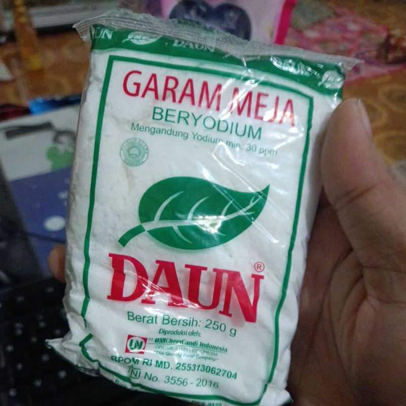 

Garam Beryodium merk DAUN 250g