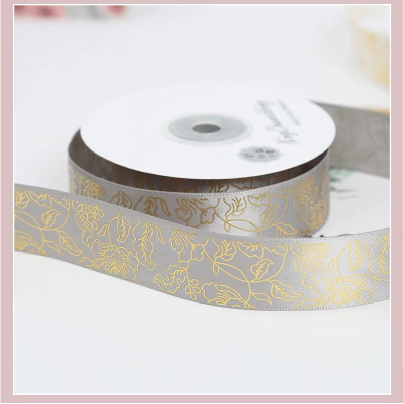 

Pita Motif Bunga Silver Premium ROLL