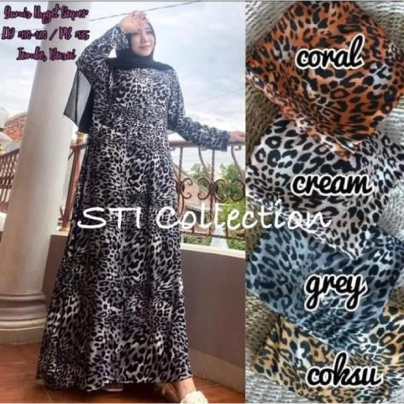[Fashion Muslim] GAMIS DRESS BUSUI HYGET MOTIF LEOPARD MACAN