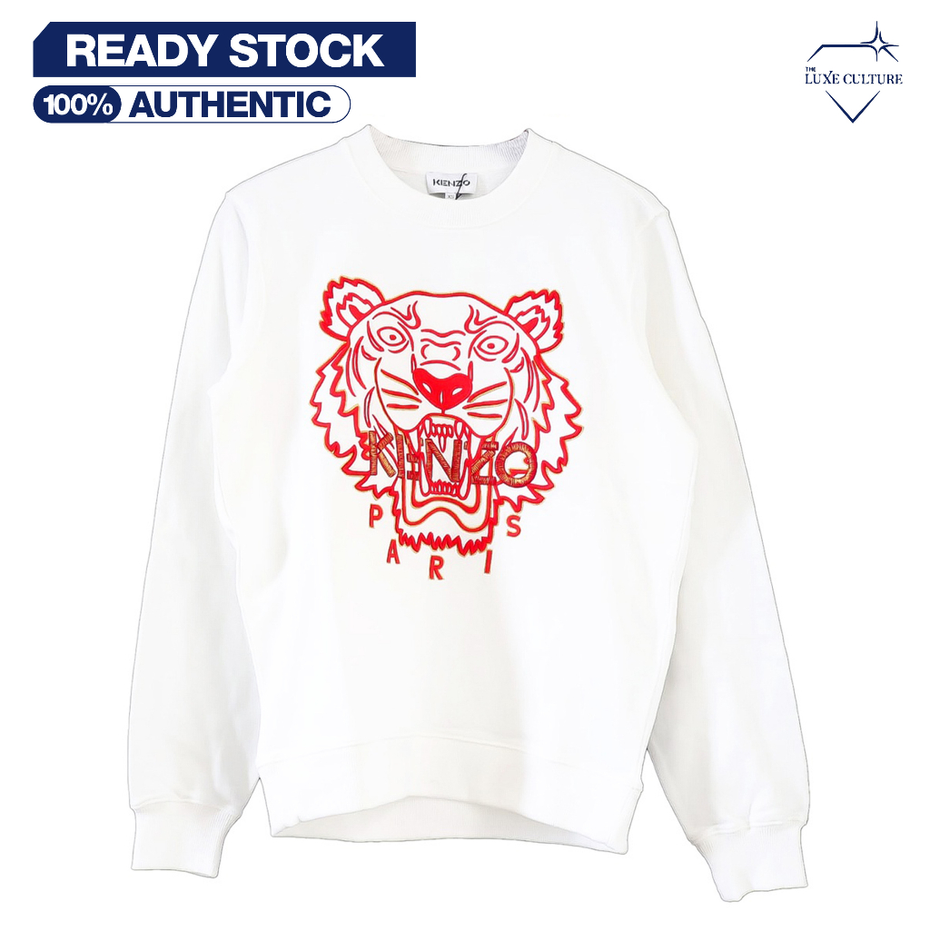 Kenzo Tiger Red White Crewneck Sweater / Switer Jaket Pria Branded Original