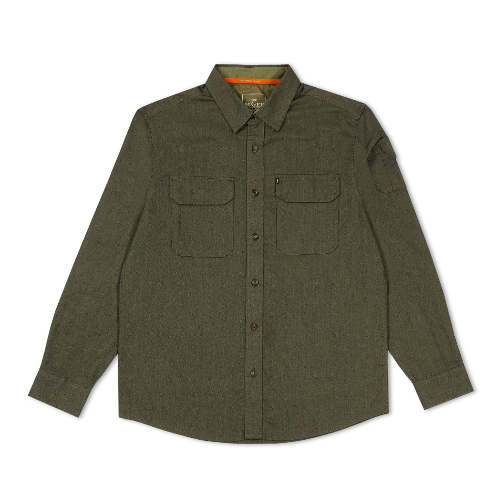 M.Gee Kemeja Outdoor Lengan Panjang Mgee Original Gordon C057 Olive