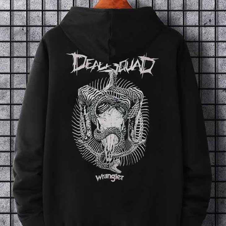 Jaket Hoodie Deadsquad Wrangler DEAD SQUAD Hoodie Casual Unisex Bahan Katun