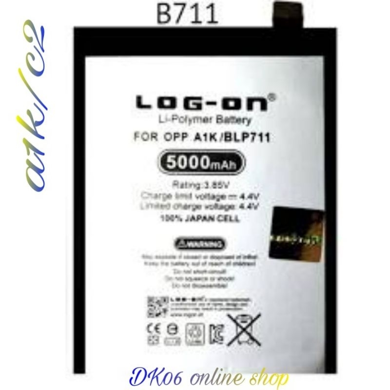 BATERAI BLP711 LOG ON/OPPO A1K/REALME C2/ DOUBLE POWER/IC