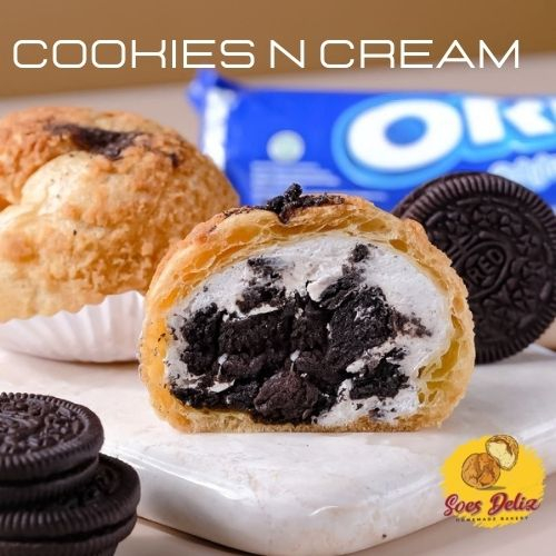 

NOB Kue Sus Soes Deliz Renyah rasa keju greentea biscoff cookies n cream isi 10 pcs