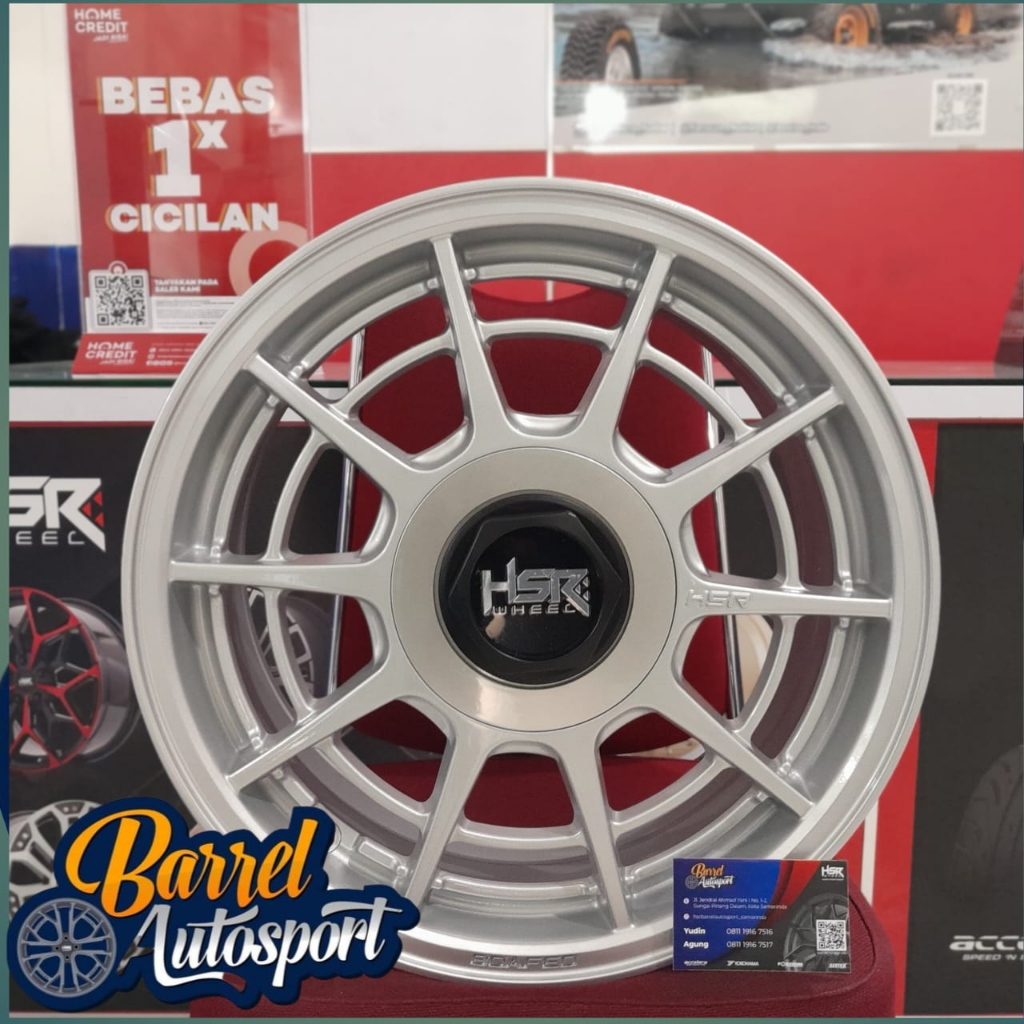 Velg mobil racing Hsr BOAFEO R15 lebar 6,5 untuk Brio,Aveo,Satya ||Toko velg dan ban samarinda