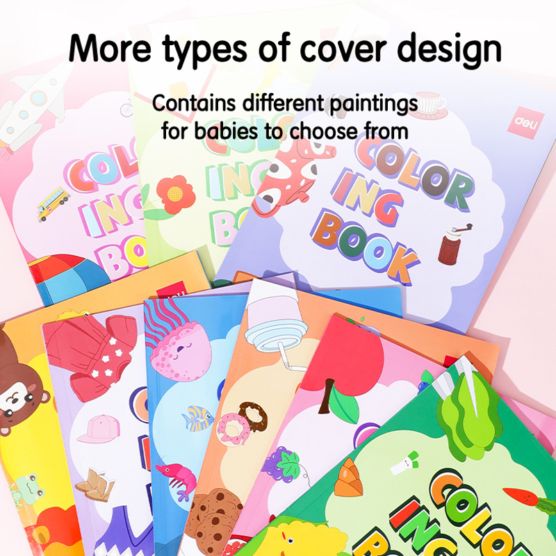Deli Children Coloring Book / Buku Mewarnai Anak 12 Lembar Kertas 120G Berbagai Tema EN04X Image 7