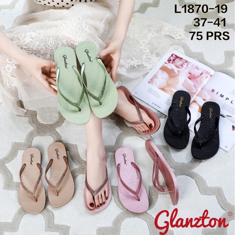 Sandal Jepit Karet Nyaman Glitter Glanzton L1870-19