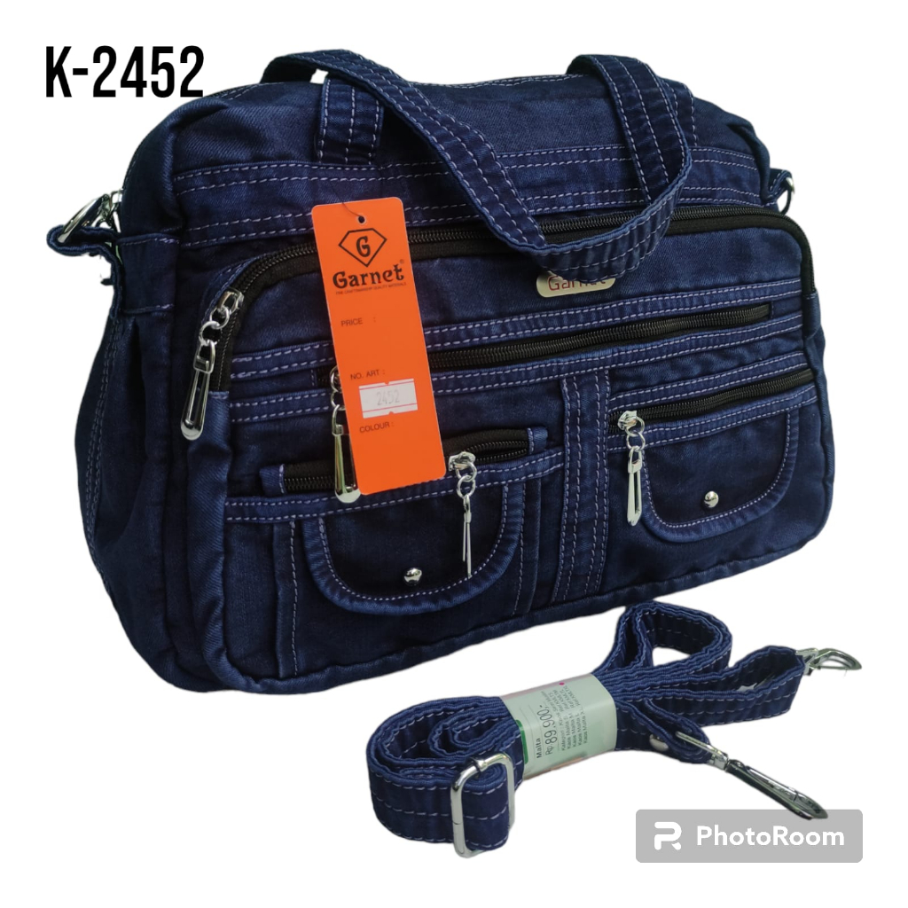 Elzackofficialstore-Tas Garnet 2452 Berukuran Besar Tas Selempang Wanita Jumbo