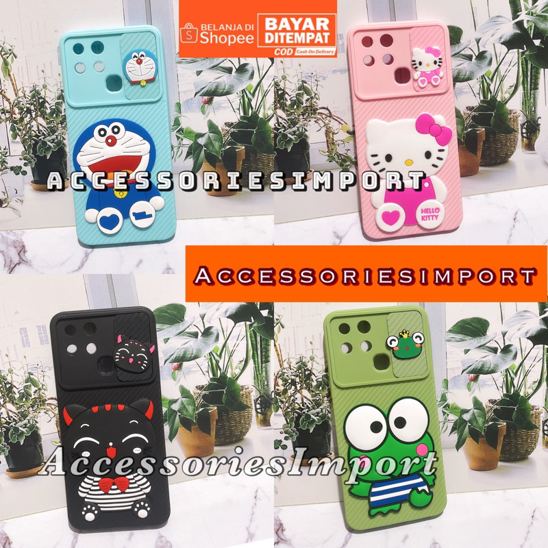 CASE SLIDE CAMERA REDMI NOTE 11PRO/ NOTE 10 5G/ SOFT CASE KARAKTER + SLIDE CAMERA MOTIF KARTUN