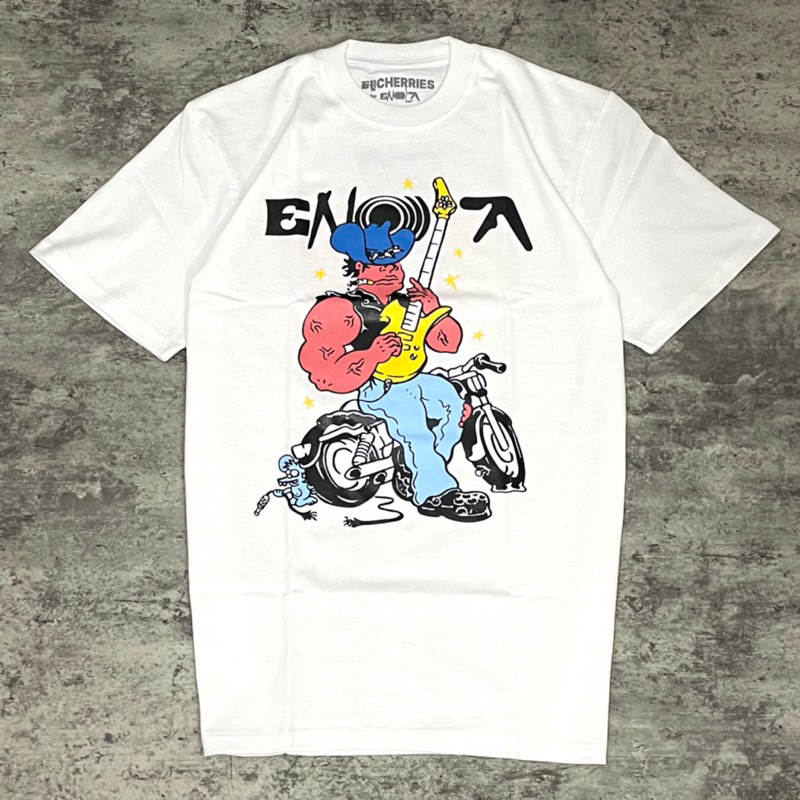 noov music merch Enola X By Cherries Tshirt - White Kaos Pria