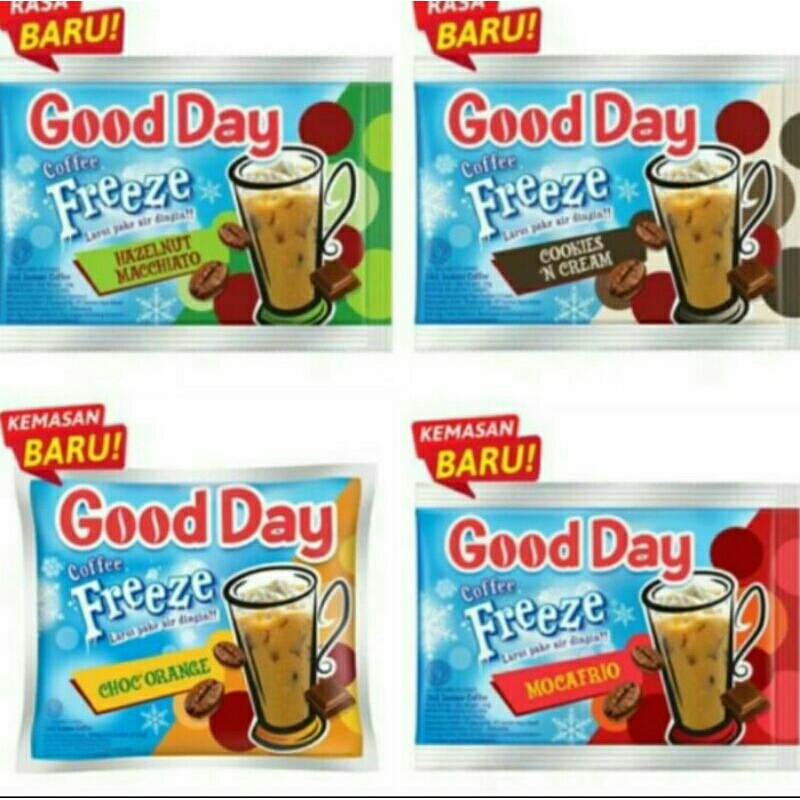 

KopI Good Day Frezee All Varian (1 renceng isi 10 sachet) - Cookies n Cream, Choc Orange, Moccafrio, Hazelnut