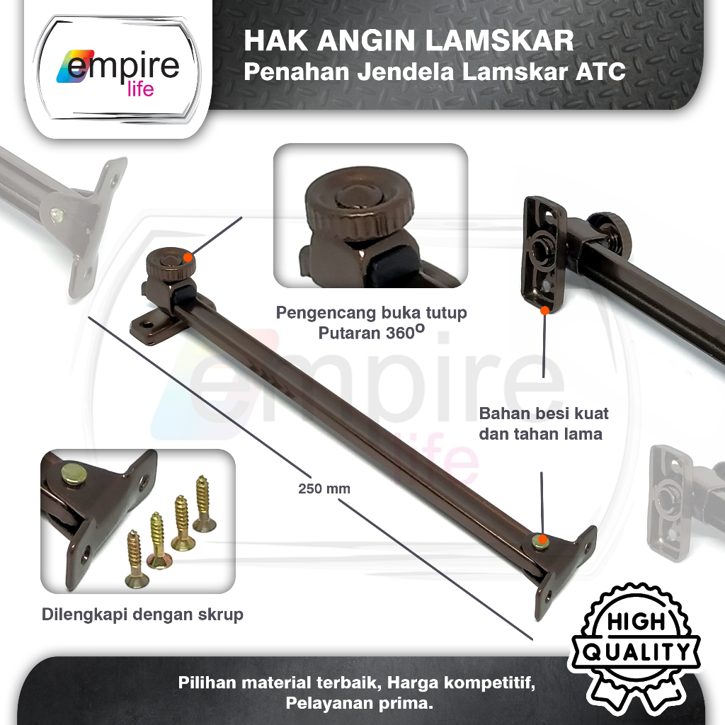 Hak Angin / Penahan Jendela / Lamskar Putar ATC